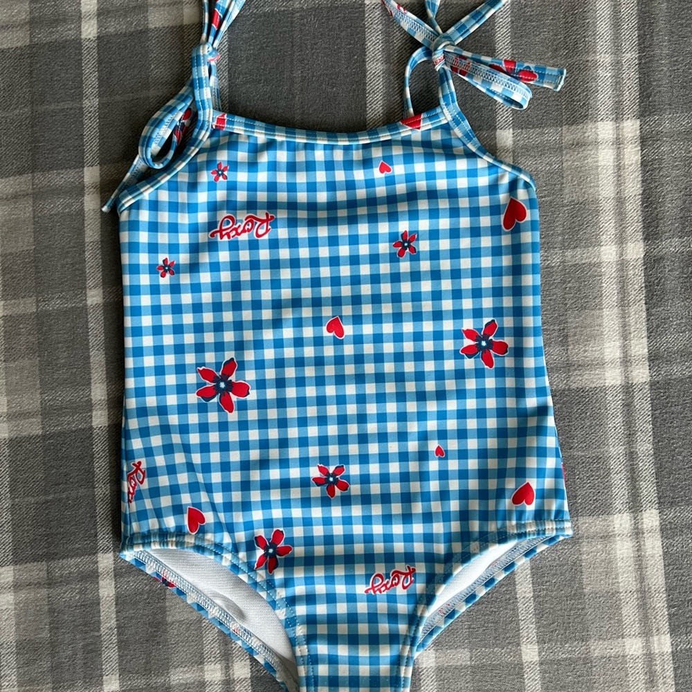 Roxy Blue and Red One Piece Swimsuit EUC